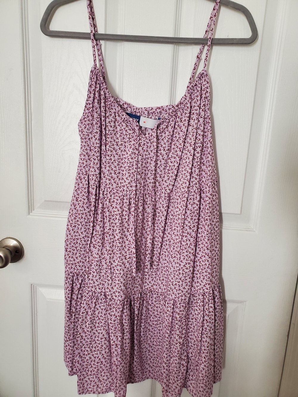 Old Navy Lavender Mini Dress with Maroon Floral Sprigs